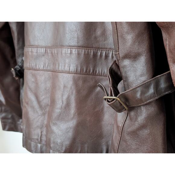 VTG 90s J. Riggings Genuine Leather Bomber Jacket - L - Quilted Lining - Picture 6 of 13